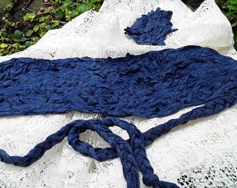 Boho, dread hair,  hippy head band, dread hair wrap , festival,  headband  with  ties, ruched  together, lots of  stitches