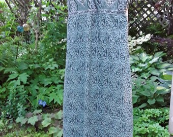 Upcycled  apron dress,  boho over dress, vintage fabrics, hippie style,