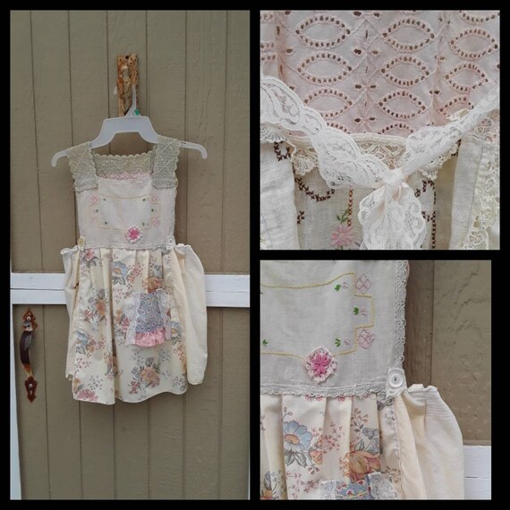 Upcycled little girls vintage dress vintage fabrics photo Etsy