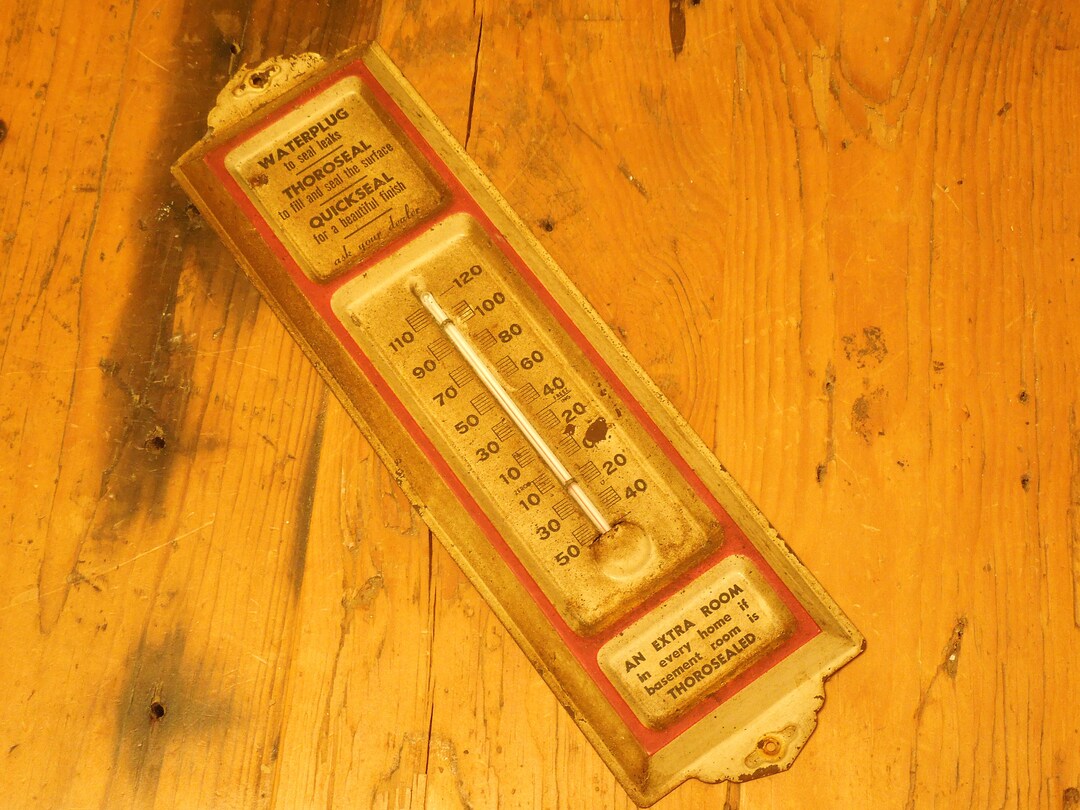 Vintage Advertising Thermometer, Mid Century Vintage Temperature Gauge
