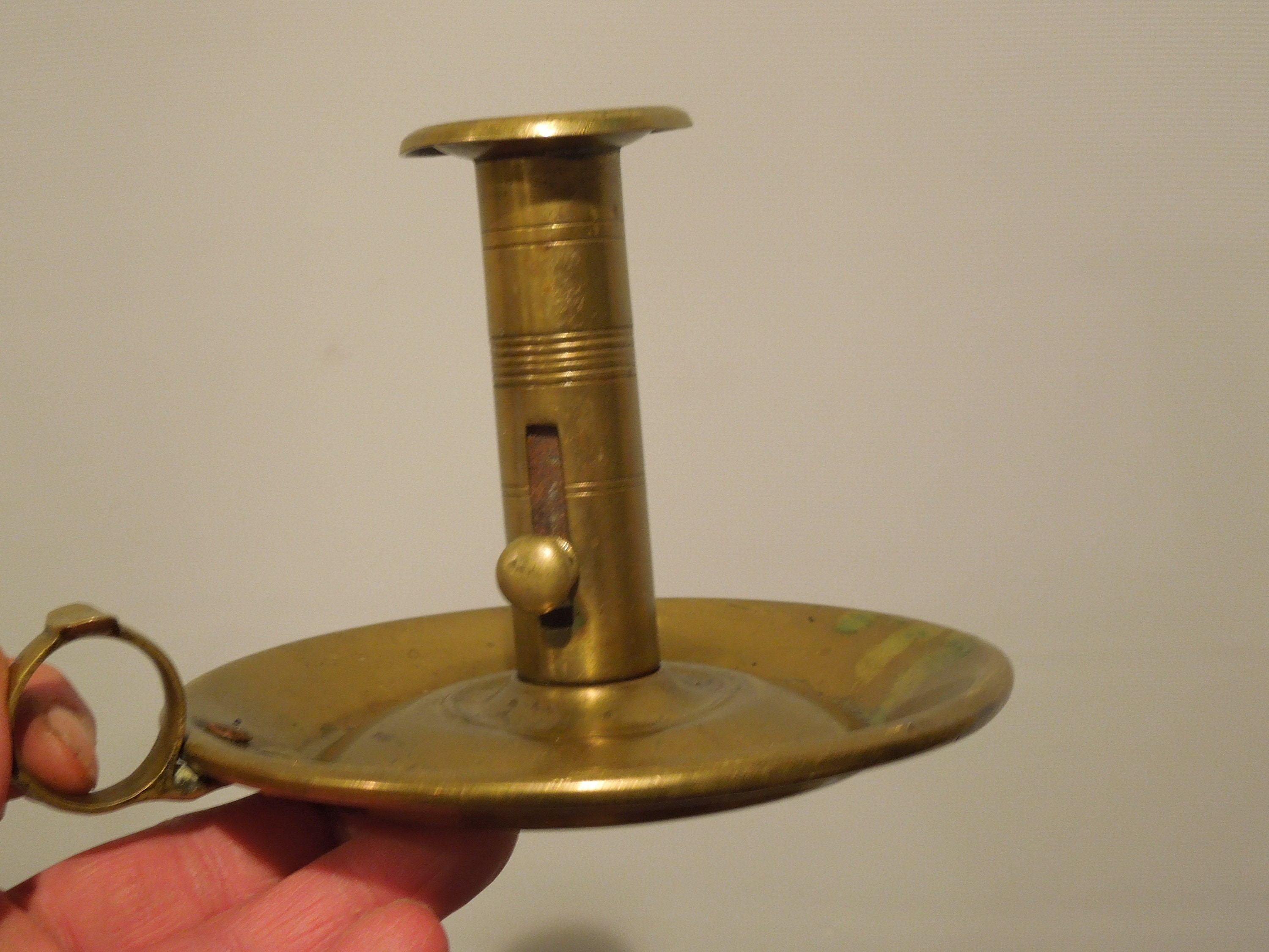 Antique Brass Chamber Stick Candle Holder, Primitive Candlelight, Push up  Candle Holder, FREE SHIPPING 
