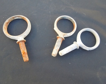 Three Galvanized Closed Oar Locks, Nautical Hardware, FREE SHIPPING!!