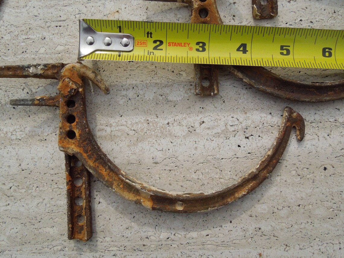 Lot Of 12 Rare Antique Gutter Brackets Large Adjustable Round Etsy