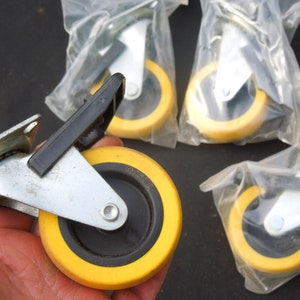 Four Vintage Locking Casters, New Old Stock, Russian Made, FREE PRIORITY SHIPPING!!