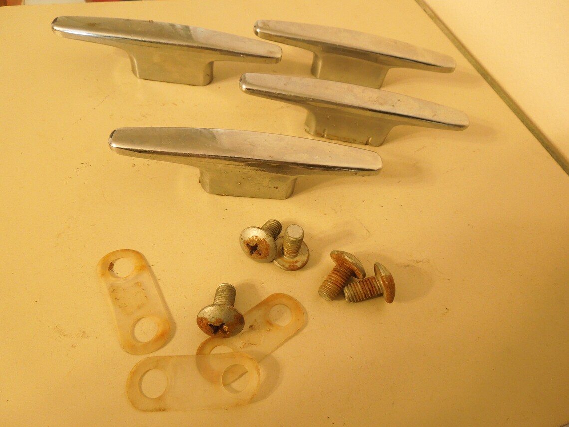 Vintage Chrome Boat Rope Cleats Vintage Maritime Hardware Etsy