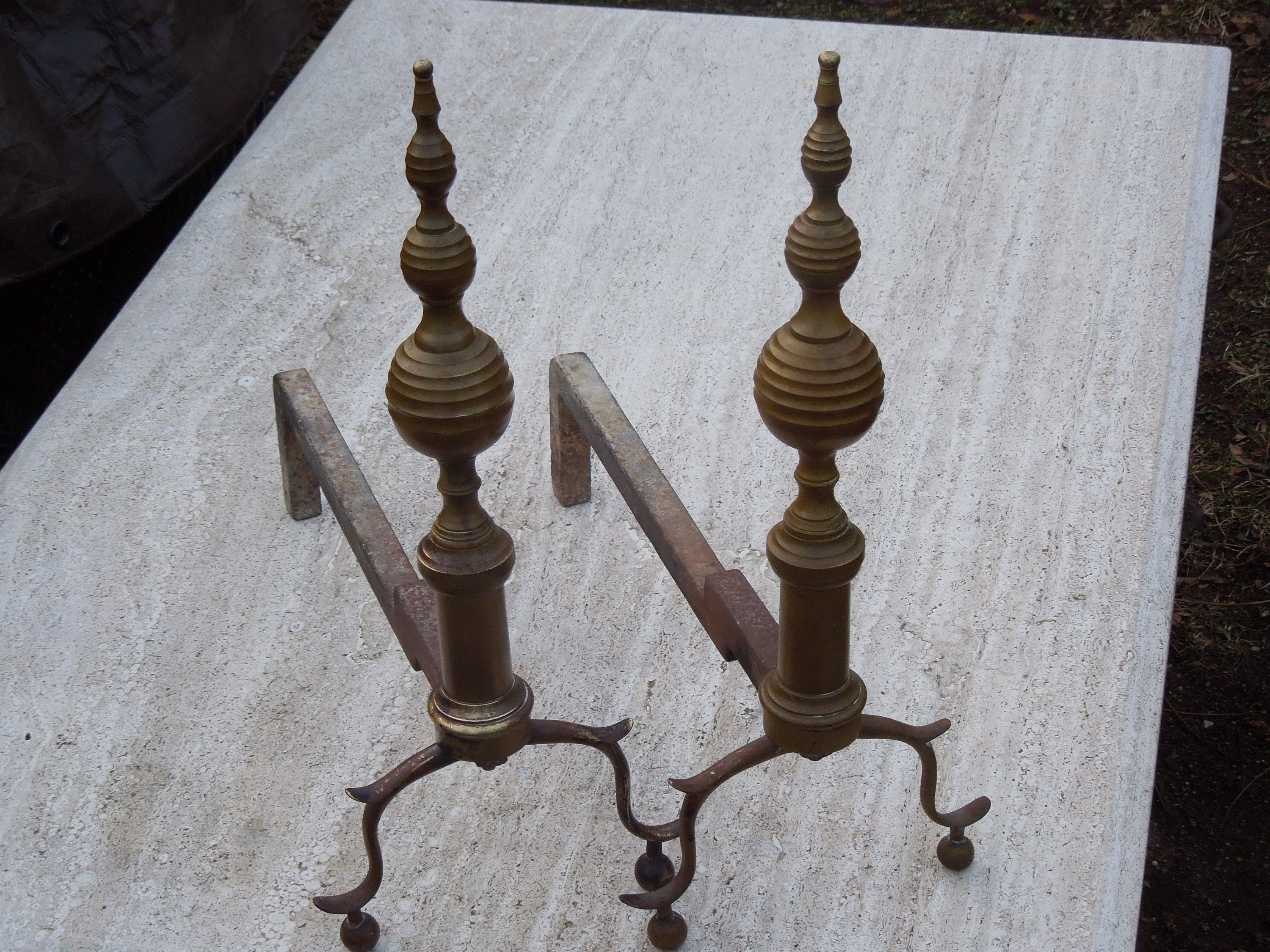 Pair of Large 20th Century Hunting Lodge Andirons - Decorative Antiques –  AD & PS Antiques