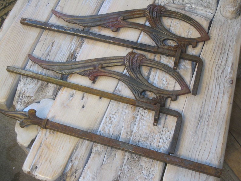 Victorian Antique Swing Arm Curtain Rods Rare Hardware Free Shipping