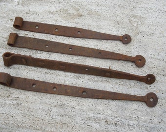 Hand Forged Primitive Door Strap Hinges, Antique Hardware, Gate Hinges, FREE SHIPPING!!