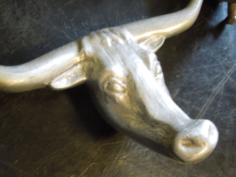 Vintage Long Horn Bull Handles Unique Cast Aluminum Roadhouse Etsy