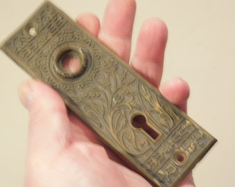 Antique Eastlake Brass Doorknob Backplate, Ornate Victorian Hardware, FREE SHIPPING!