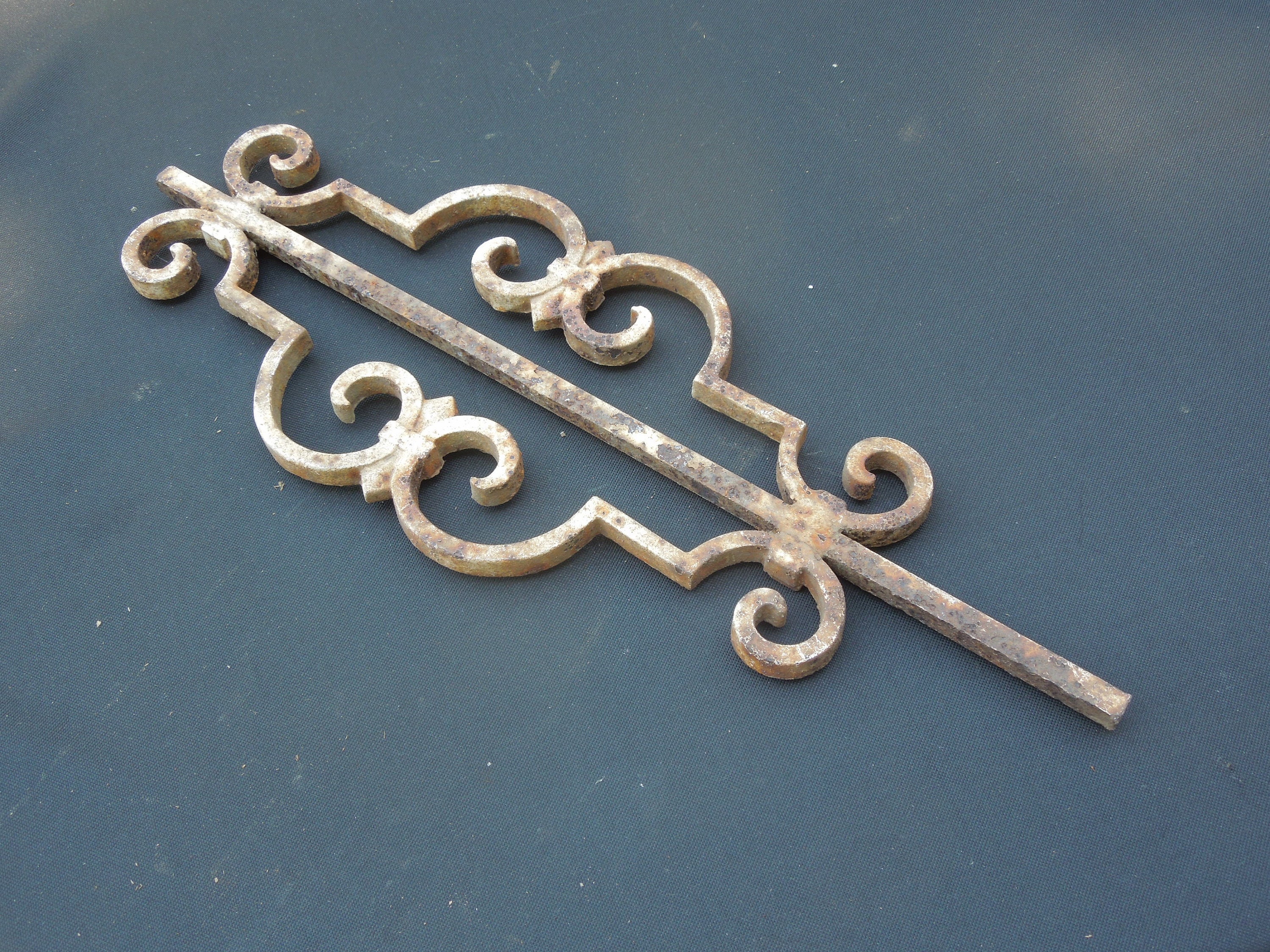 Antique Rusty Wrought Iron Gate Piece Salvaged Hardware Etsy