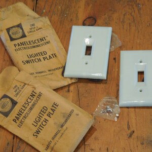 NOS Hubbell Lighted Switch Plates, New Old Stock Switch Plates Covers, Free Shipping image 1