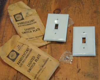 NOS Hubbell Lighted Switch Plates, New Old Stock Switch Plates Covers, Free Shipping!!