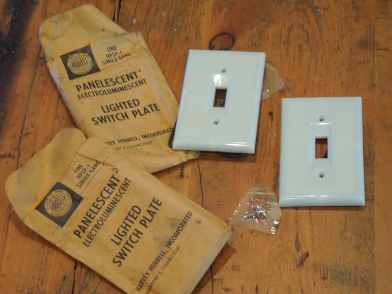 NOS Hubbell Lighted Switch Plates, New Old Stock Switch Plates Covers, Free Shipping image 1
