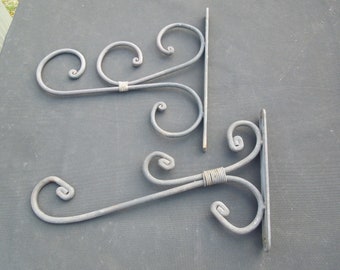 Curled Iron Plant Hangers, Heavy Duty French Curved Steel Plant Hangers, FREE SHIPPING!!