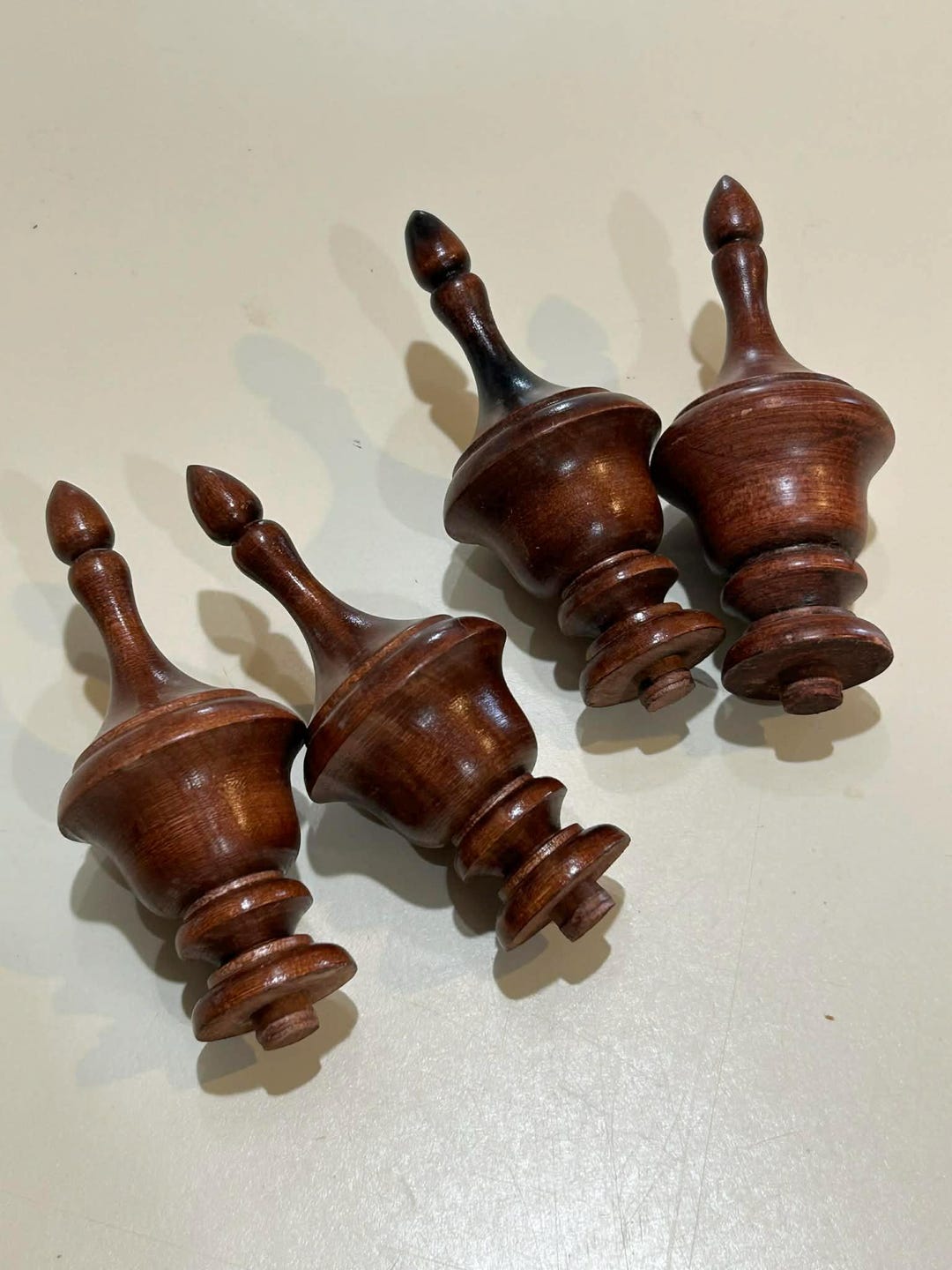 Vintage Wooden Clock Finials, 4 Classic Wood Finials, New Old Stock - Etsy