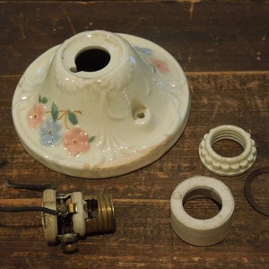 Antique Porcelain Ceiling Single Light Pull Chain Fixture, FREE SHIPPING!!