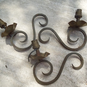 Antique Wrought Iron Chandelier Pieces, Salvaged Lighting, Gothic lighting, FREE SHIPPING!!