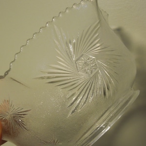 Replacement Gas Lamp Snowflake Cut Glass Lampshade, Victorian Iced Lampshade, FREE SHIPPING!!