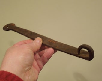 Rare Hand Forged Gate Lock Arm Hardware, Iron Strap Gate Lock, FREE SHIPPING!!