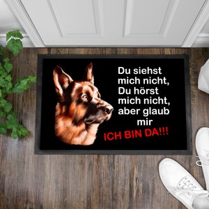 Shepherd dog - dog owner - doormat dirt catching mat doormat 35 x 50 cm with rubber border - non-slip - outdoor