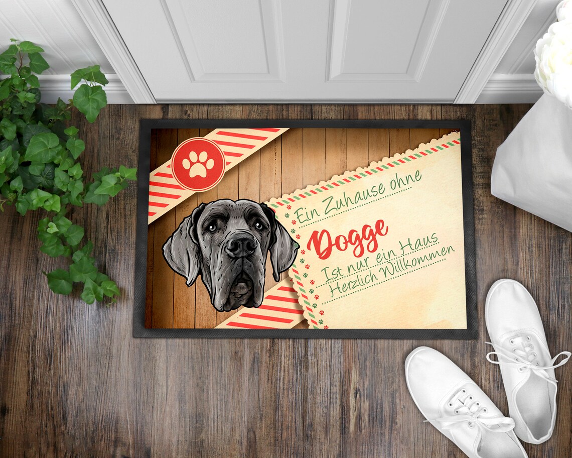 Great Dane Dog Owner Doormat Dirt Catching Mat Doormat 35 Etsy