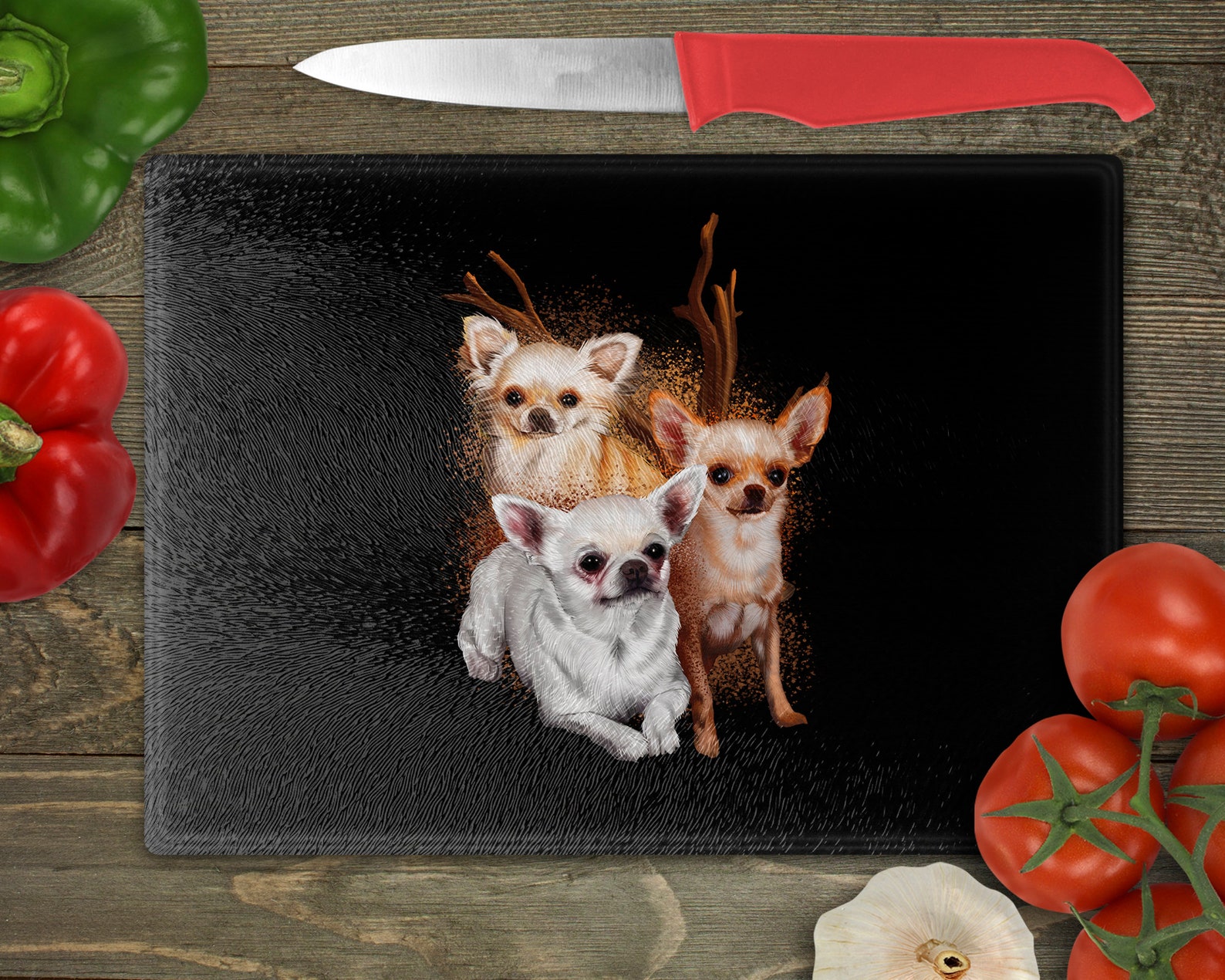 Chihuahua Dog Dog Owner Glass Cutting Board Cutting Board Etsy