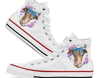 Sneaker Shoes - Cow Cows Agriculture Farmer Farm - white for women and men
