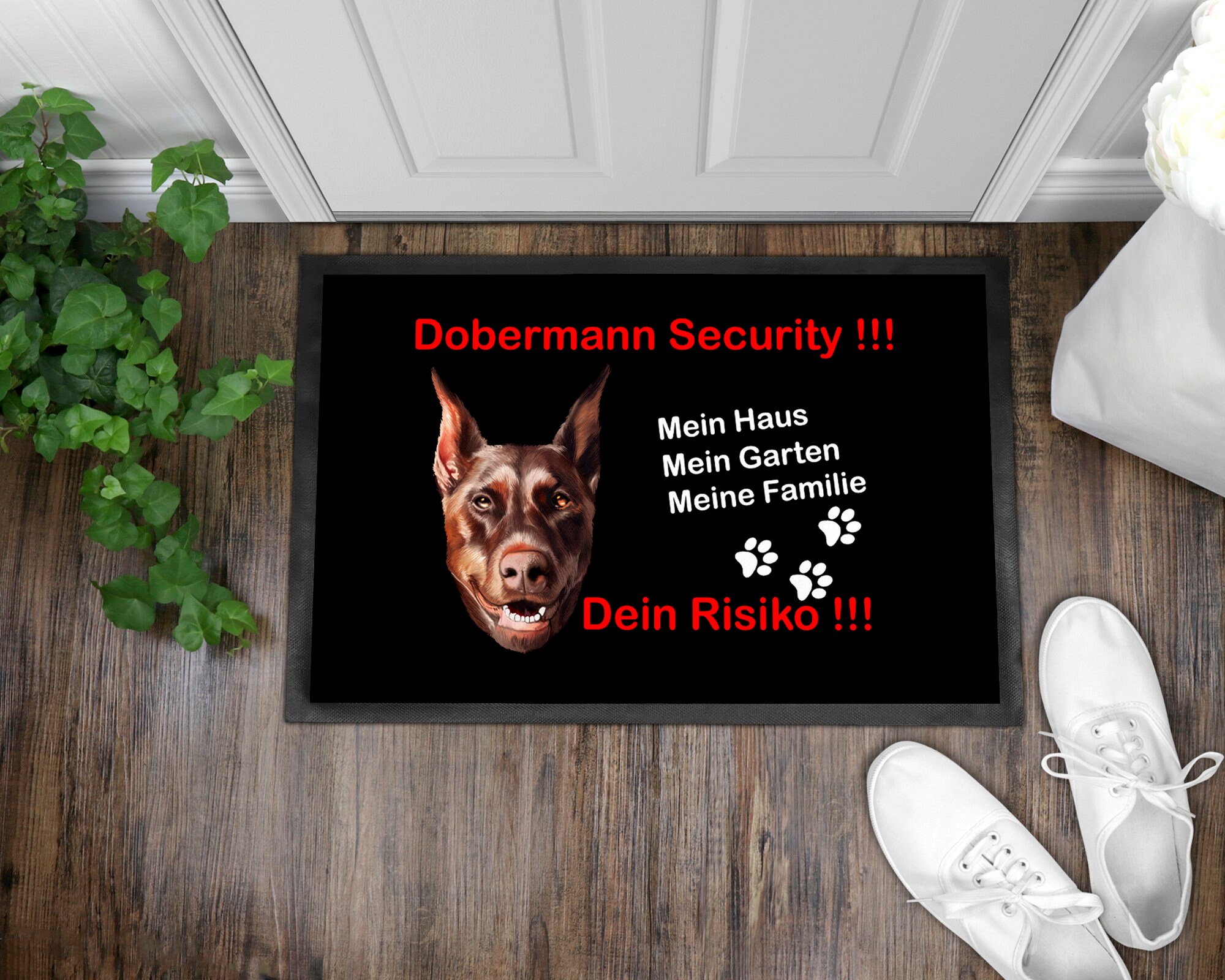 Dobermann Dog Dog Owner Doormat Dirt Catching Mat Doormat Etsy