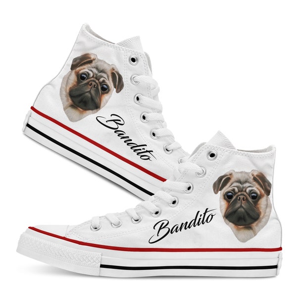 Sneaker Schuhe - Mops Pug Hundebesitzer Hunde - Hundemama - weiß für Frauen und Männer