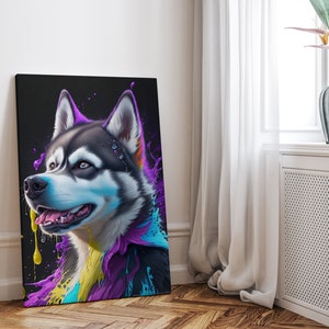 Husky Dog - Canvas - Mural Wall Art Home Decor Print Picture Pet Lovers