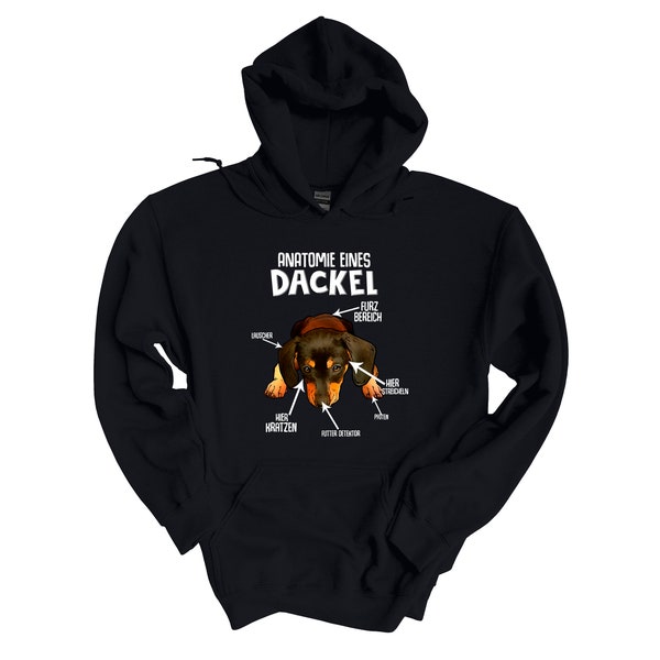 Kapuzenpullover Pullover Hoodie - Dackel Dachshund Teckel Hund - Spruch Damen Herren