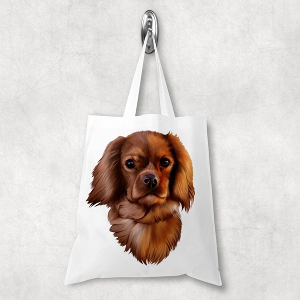Carrying bag bag shoulder bag with Cavalier King Charles Spaniel dog - shopper gift shoulder bag