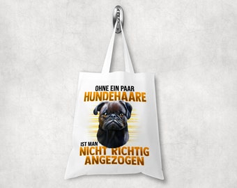Carrying bag tote bag with pug dog - shopper gift shoulder bag