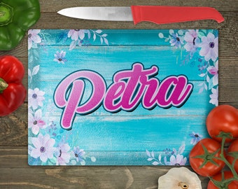 Glass Cutting Board Cutting Board Tranchier Board - With Name - Personalized - Individual - Self Design - Gift - 28 x 39 cm