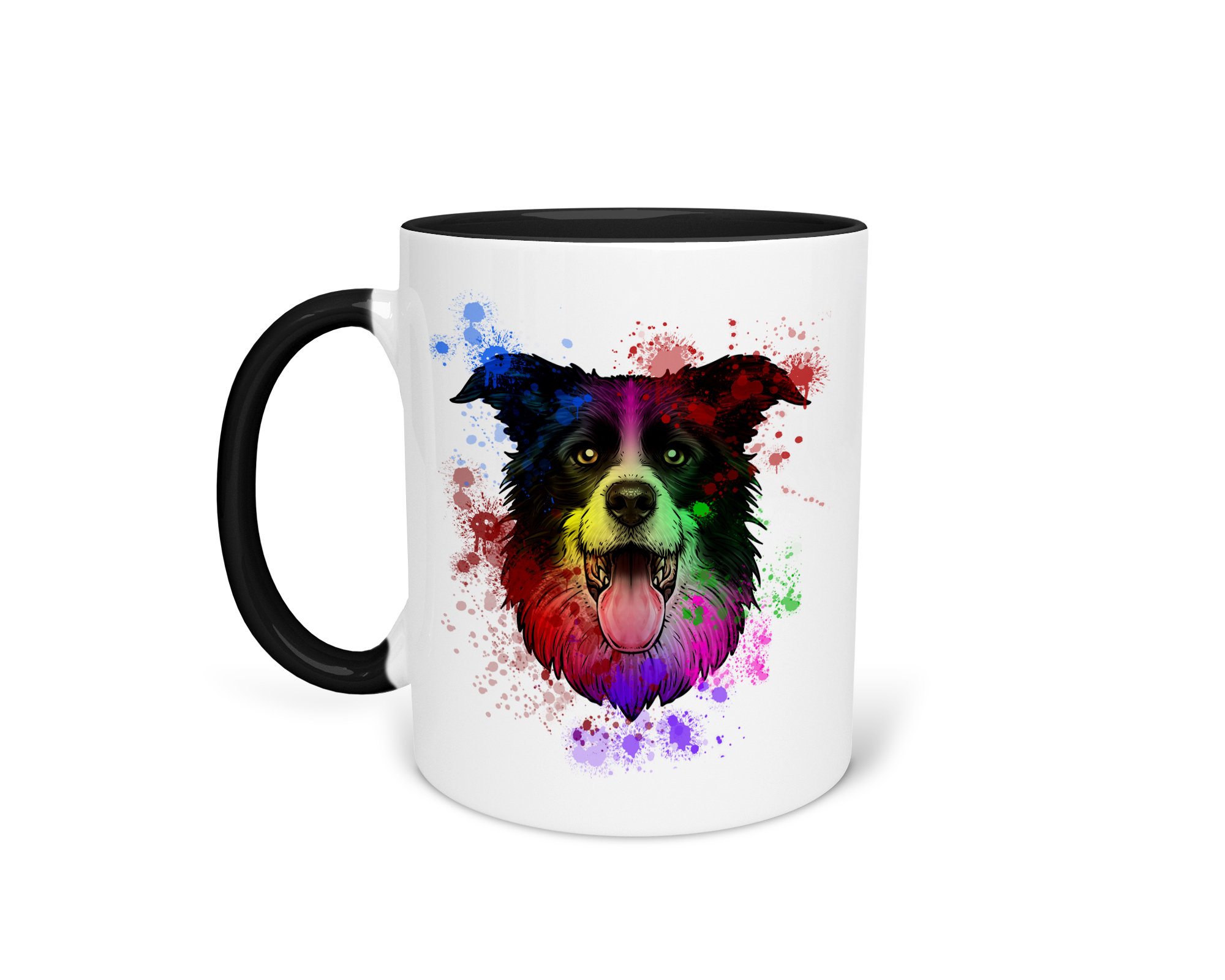 2 Sottobicchieri Per Bevande Border Collie - Coppia Di Cani Da Pastore, Regalo Simpatico Per Amanti Dei Cani, 9,5x9,5 Cm