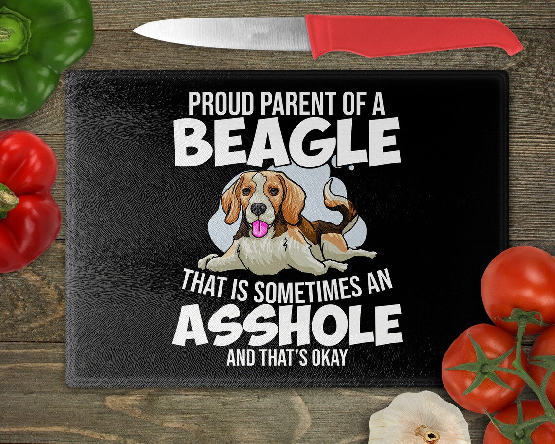 Beagle Dog Owner Glass Cutting Board Cutting Board Etsy