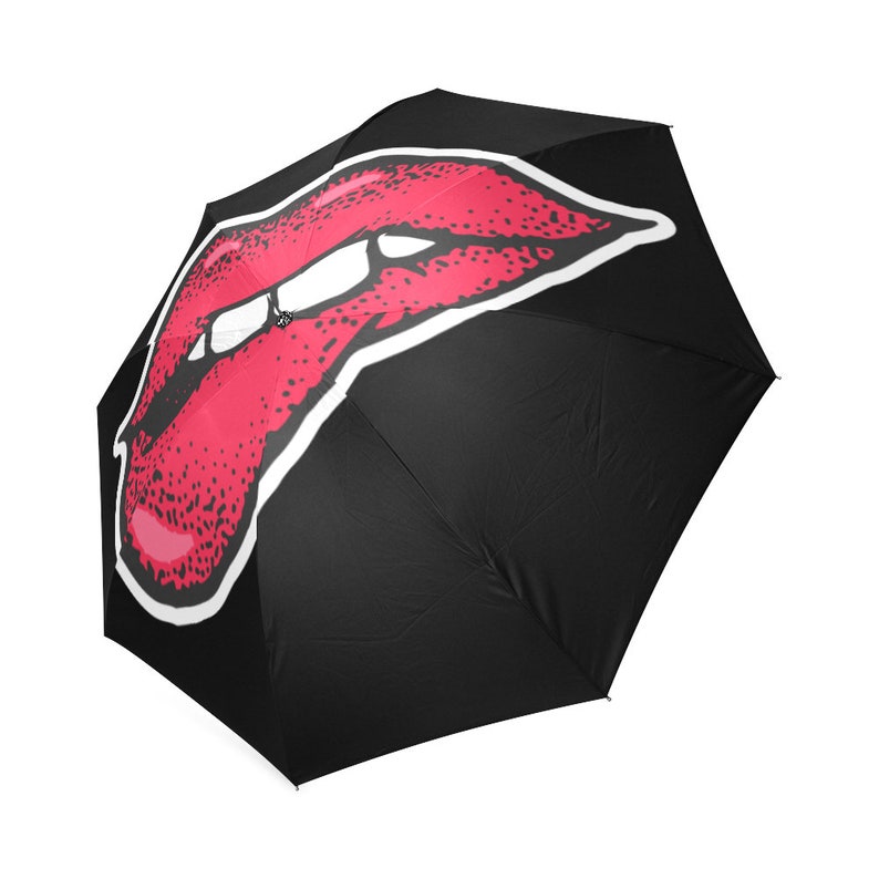Umbrella with Red Lips Kissing Loves