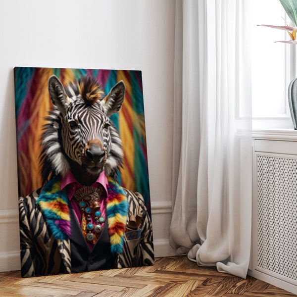 Zebra Wall Art - Canvas - Wall Picture Animal Painting Home Decor Print Picture Wall Art