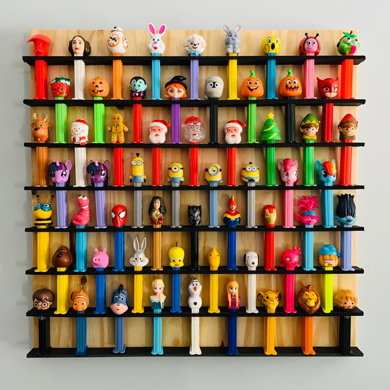 60 Wall PEZ Dispenser Display Holds 60 22 X 22 Etsy