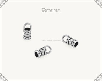 Slver Plated Clasp for 2mm Round Cord, End Cap, Cord Termnal, Round