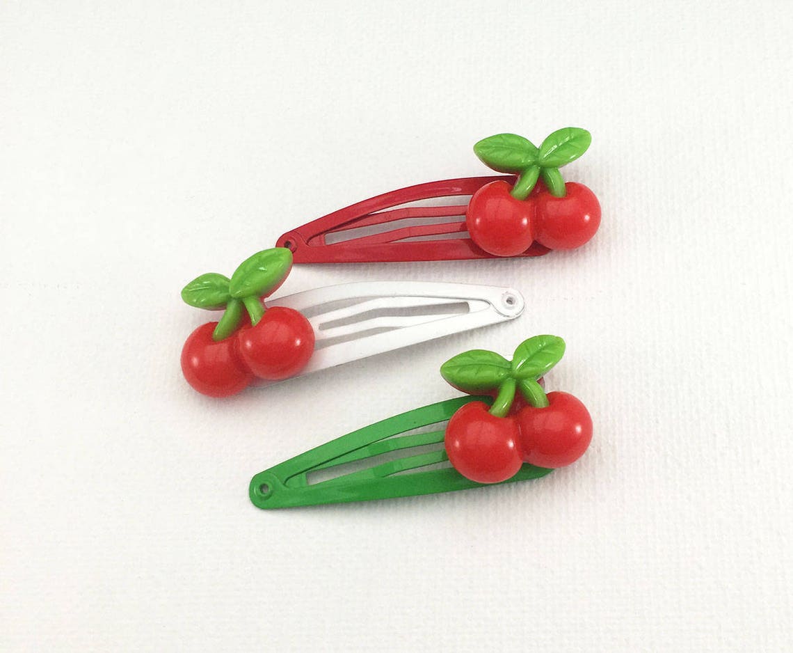 Girls Hair Clips cherry hair clips Toddler Girl Hair Clip Etsy