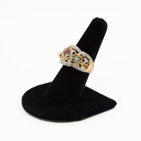 Gorgeous Ruby, Emerald, and Sapphire Lady's Ring - image 2