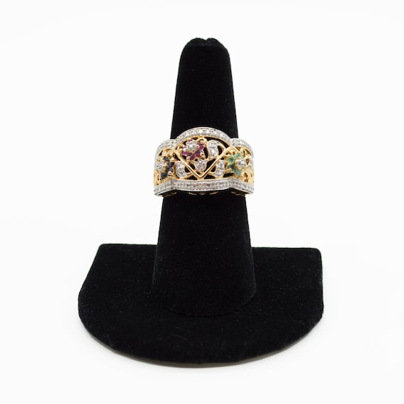 Gorgeous Ruby, Emerald, and Sapphire Lady's Ring - image 1