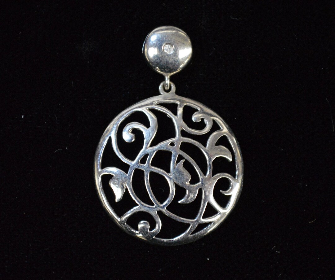925 Circular Ladies Estate Pendant/enhancer Etsy