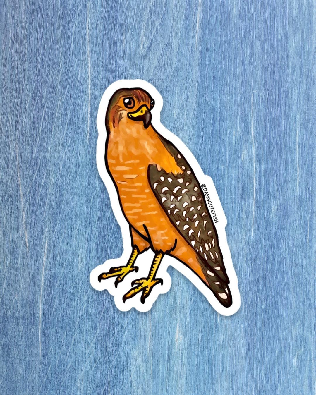 Red Shoulder Hawk Sticker - Dang Cute Birds, Bird Sticker, Bird ...