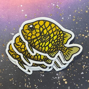 Matte coated vinyl stickers 1 Pinecone fish sticker, pineconefish sticker, deep sea sticker, deep sea fish image 2