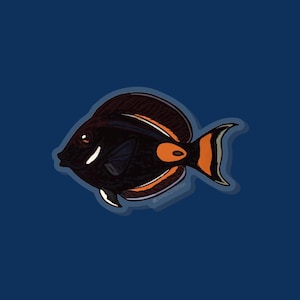 Achilles Tang Pin - reef pin, aquarist gift, Achilles tang gift, aquarist pin, aquarium pin