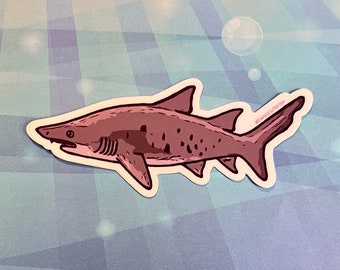 Sand Tiger Shark sticker - elasmobranch, shark gift, dang cute fish