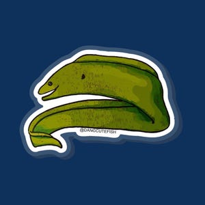 Green Moray Eel Pin - moray pin, aquarist gift, moray eel gift